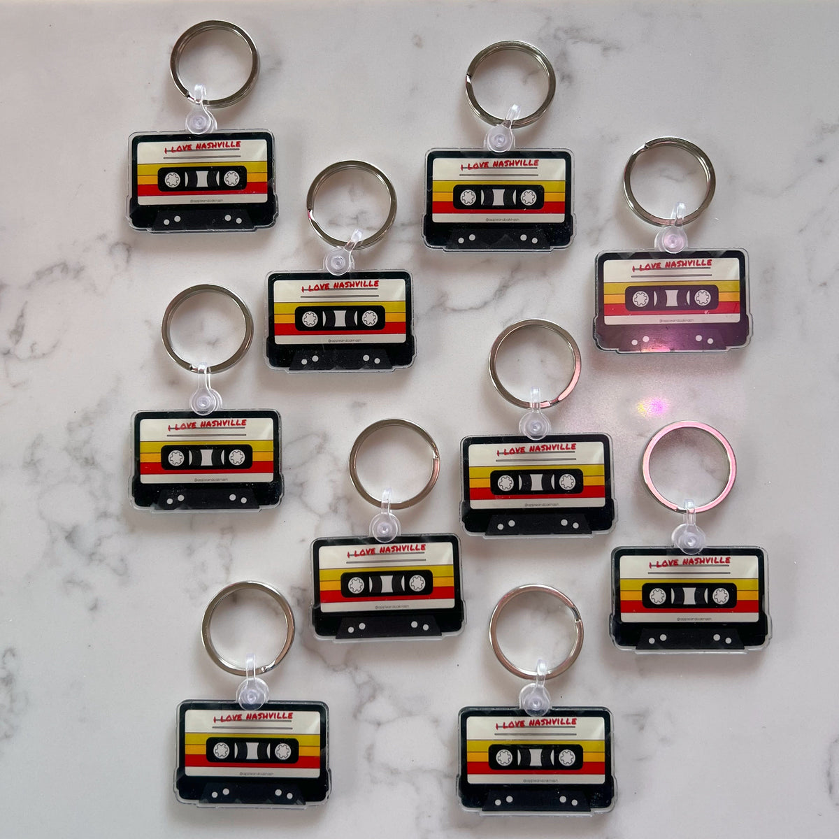 i love nashville cassette key chain