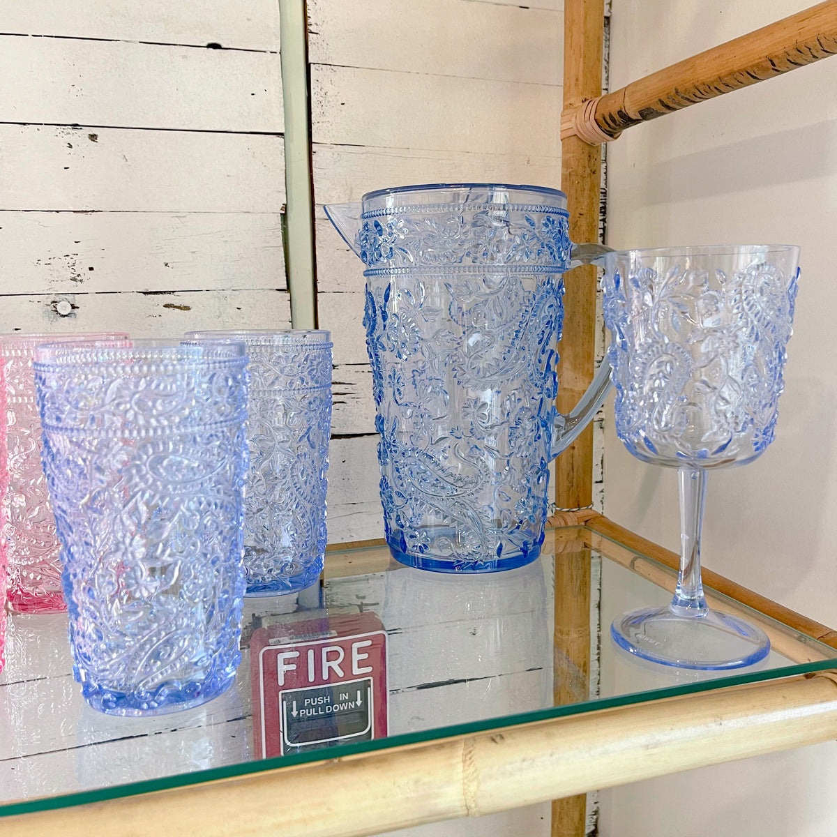 blue paisley {acrylic} wine glass - Apple & Oak