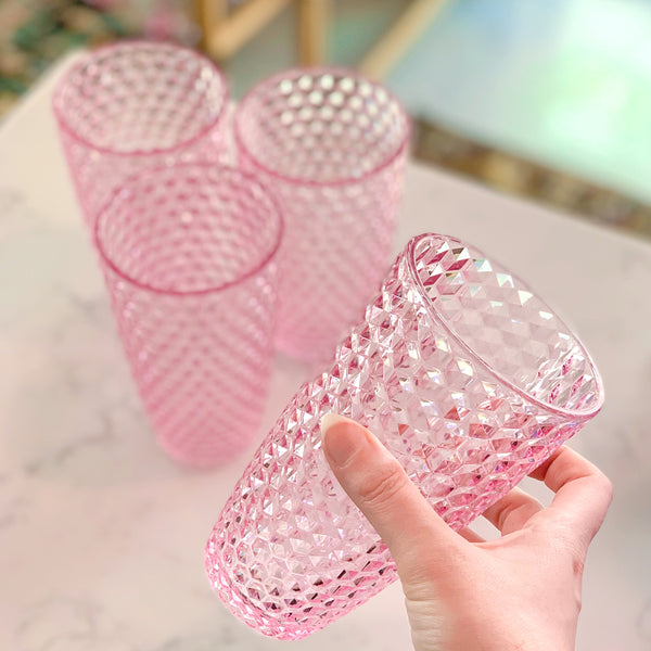pink diamond cut {acrylic} hi-ball