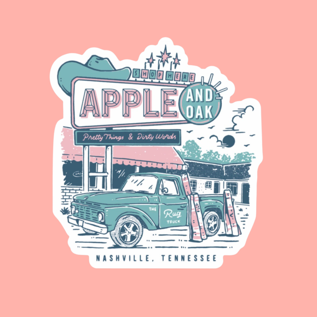 apple & oak storefront sticker