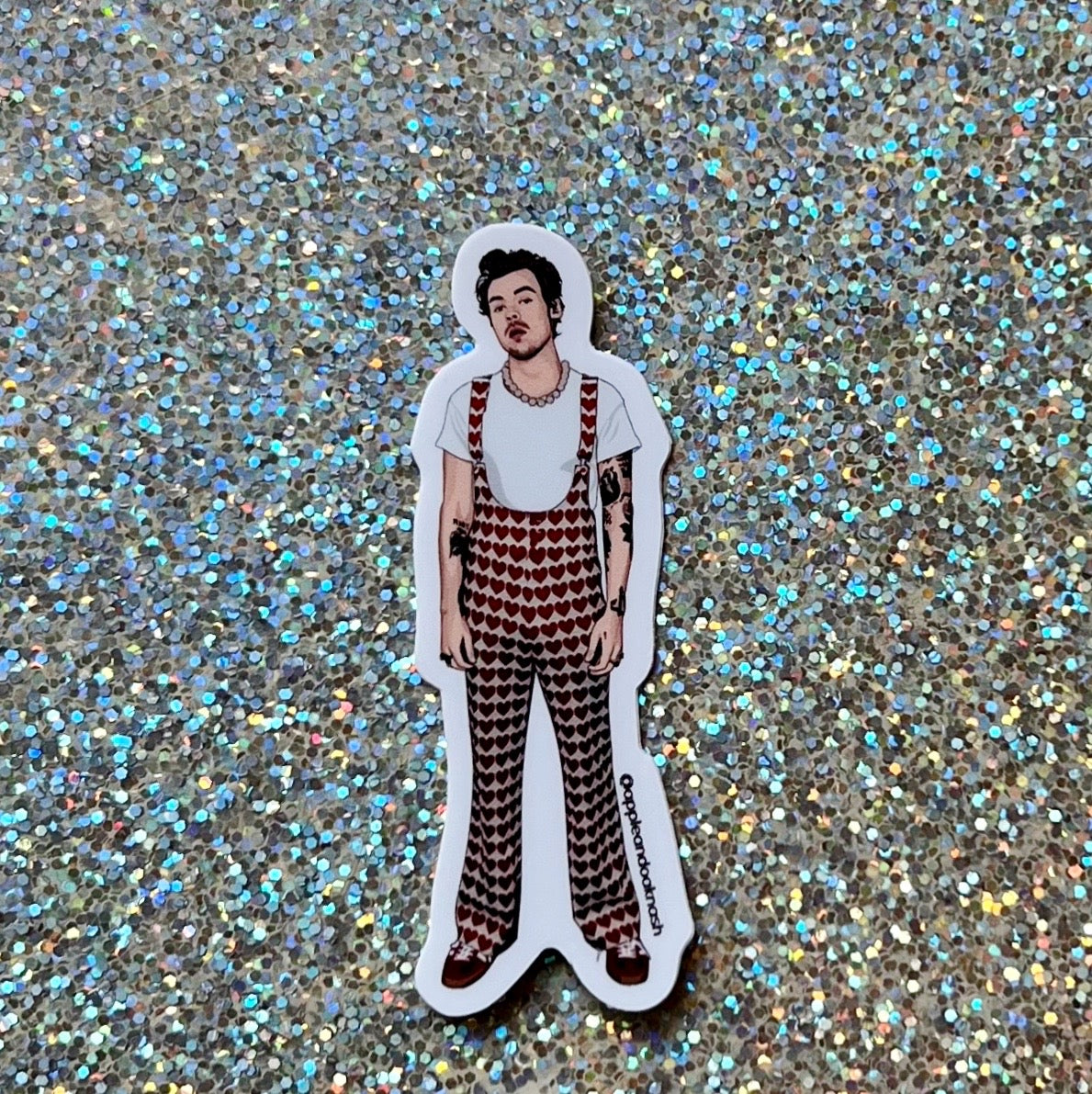 heart overalls harry sticker