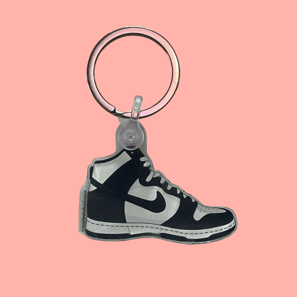black & white sneaker key chain