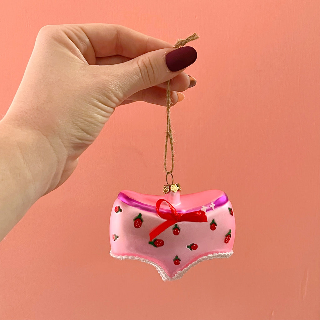 strawberry underpants ornament