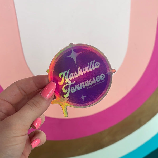 disco nashville sticker {holographic}