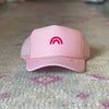 pink rainbow trucker hat