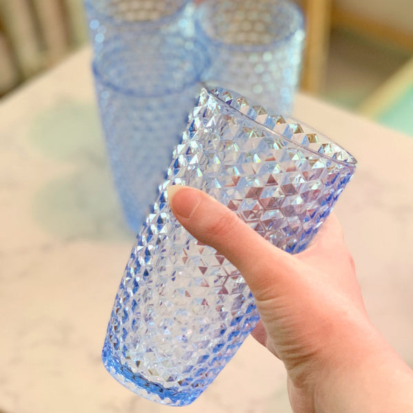 blue diamond cut {acrylic} hi-ball