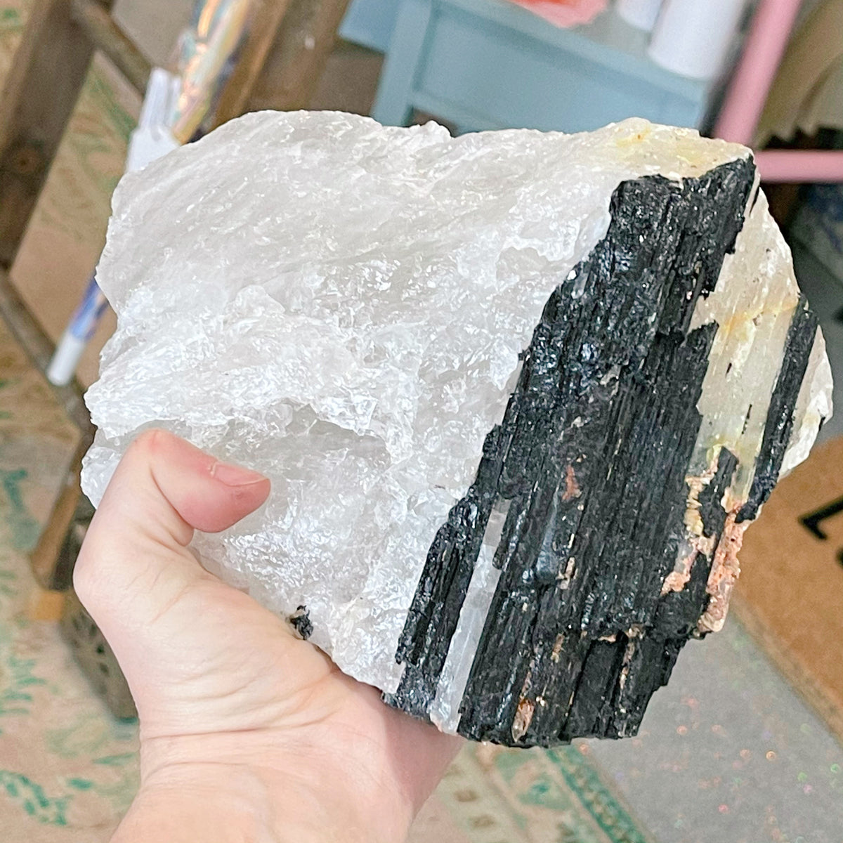 tourmaline on quartz matrix - Apple & Oak