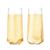 faceted crystal champagne flutes - Apple & Oak