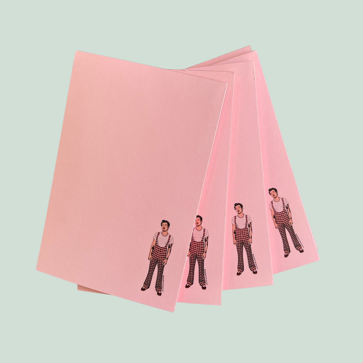 harry heart overalls notepad