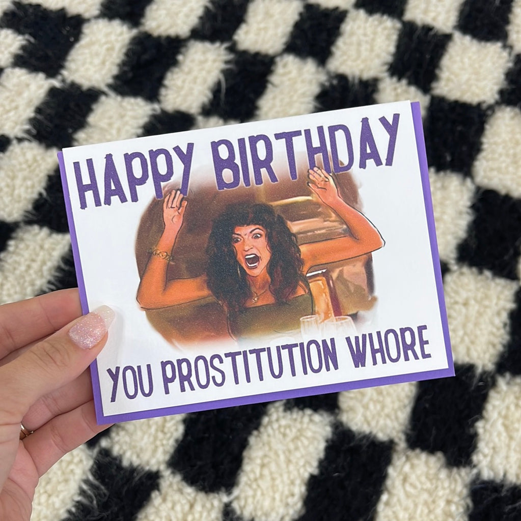 happy birthday you prostitution whore card