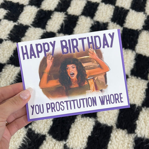 happy birthday you prostitution whore card