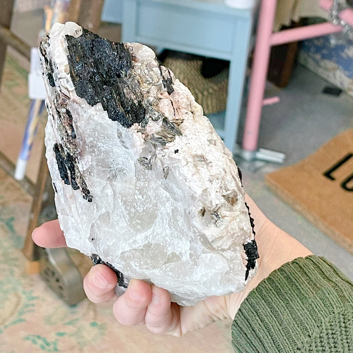 tourmaline on quartz matrix - Apple & Oak
