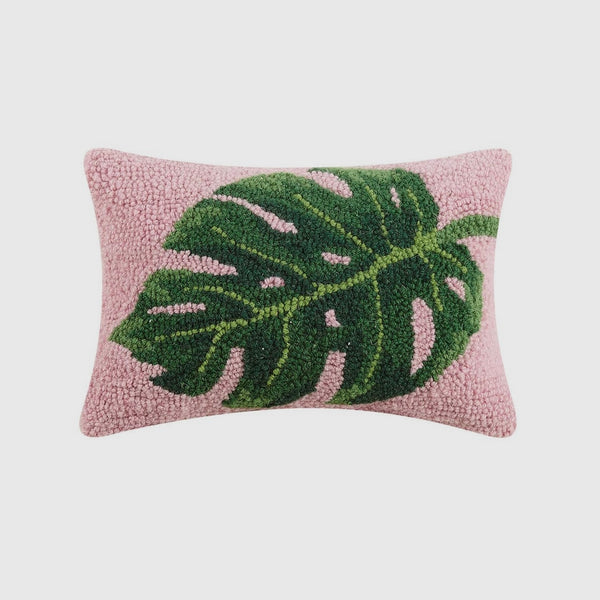 palm leaf {hook} pillow